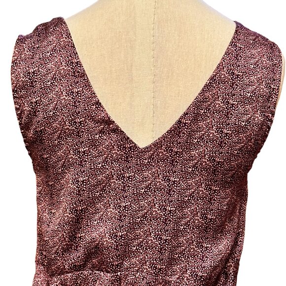 Self Contrast by Anthropologie, Amalia Floral Midi Slip Dress, Maroon, Size S - Picture 5 of 7